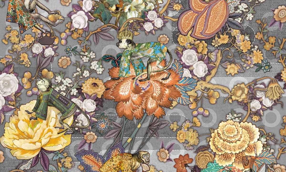 Moooi Wallcovering Tokyo Blue - Rendezvous Tokyo Blue MO3011 Cashmere